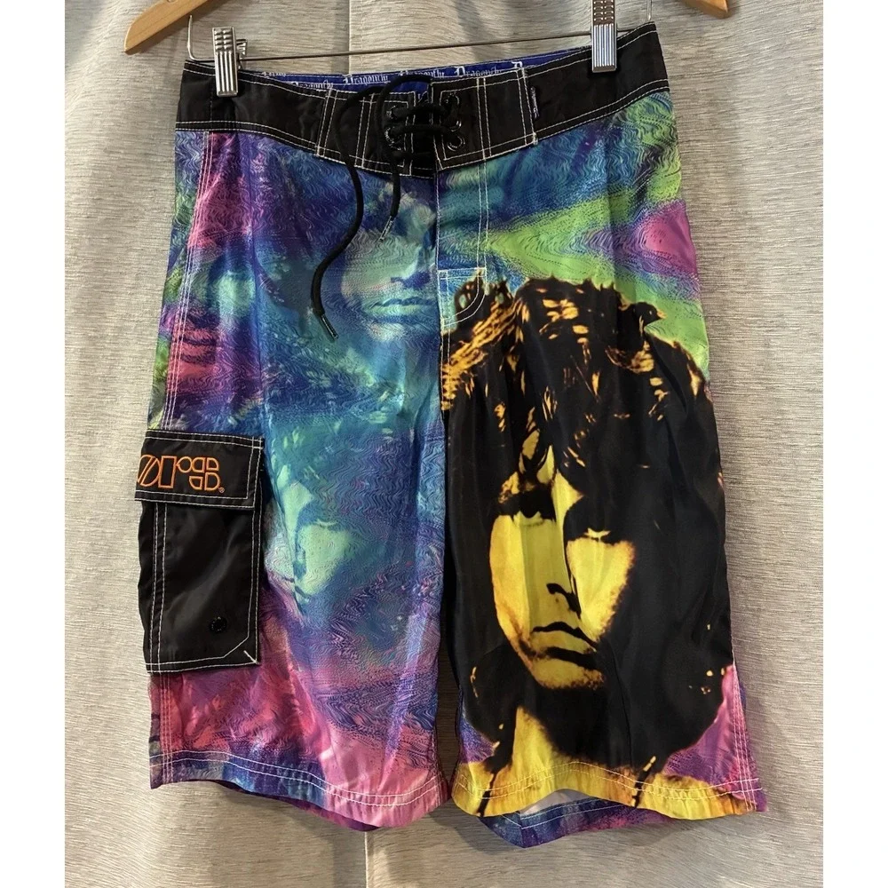 The Doors Mens Board Shorts Swim Trunks Size 27 Dragonfly‎ Jim Morrison